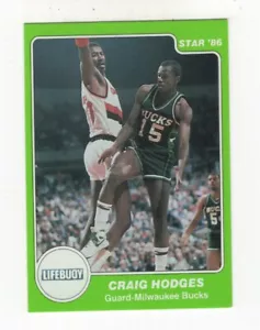 STAR '86 BASKETBALL 1985-86 LIFEBUOY CRAIG HODGES MILWAUKEE BUCKS #6 - Picture 1 of 2