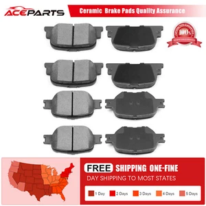 FRONT AND REAR CERAMIC BRAKE PADS WITH HARDWARE KIT FOR 2005-2010 SCION TC BLACK - Picture 1 of 8