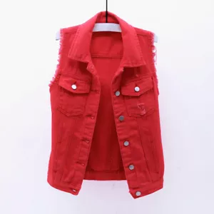 Denim Vest Women Casual Coat Waistcoat Top Jeans Fashion Sleeveless Jacket - Picture 1 of 7