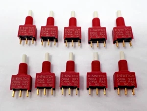 Lot of 10 SPDT Momentary Mini Push Button Switch, 700A .4VA SP7 E-Switch - Picture 1 of 5
