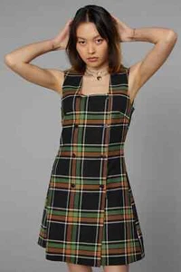 Woodland Tartan Pinafore Black Friday Womens Size 16 Sleeveless Dress NWT* - Picture 1 of 9