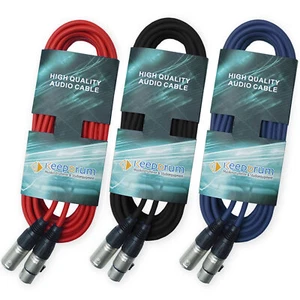 keepdrum DMX Kabel 3m 3-pol XLR-Lichtkabel Rot Blau Schwarz - Bild 1 von 5