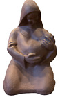 Motherhood Sculpture Textured Nursing Breastfeed Baby Jesus Mary Brown