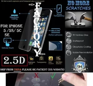 2.5D Arc 9H HD Tempered Glass Screen Protector iphone 5 5S 5C SE1 vitre trempé ! - Zdjęcie 1 z 6