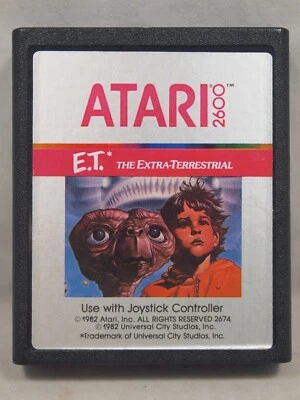 E.T. The Extra-Terrestrial (Atari 2600, 1982) Authentic Cartridge Only - Image 1 of 4