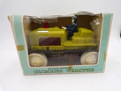 Tractor de escalada vintage 1973 Marx Toys Japón plástico estaño B/O sin usar, en caja Nomura Foto 1 de 4