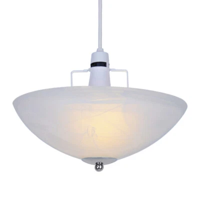 Easy Fit Lampshade Light Traditional Frosted Alabaster Glass Shade Chrome Gimble - Image 1 of 2
