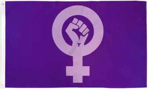 Bandera Feminista 3x5 pies Poli Puño Púrpura Feminista Sufragista Mujeres Derechos Bandera - Imagen 1 de 3