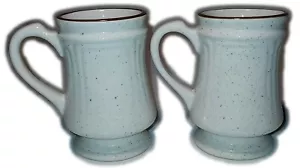 2er Set Syrakus Porzellan Braun Gesprenkelt Standfuß Kaffeebecher Tasse - Bild 1 von 6