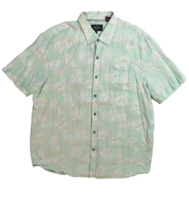 Camisa Hawaiana Nat Nast Lujo Originales Para Hombres Verde Palmeras Lino Talla XL Usada en Excelente Condición Foto 1 de 4