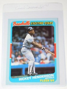 1989 FLEER BASEBALL'S EXCITING STARS RICKEY HENDERSON CARD #21