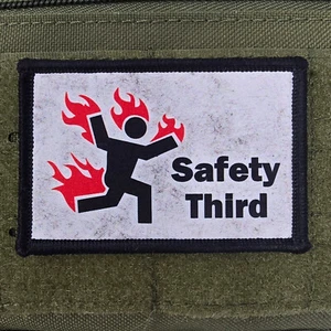 Safety Third Patch Moral Tactical Military Army USA Flag Hook & Loop 3x2 - Picture 1 of 1