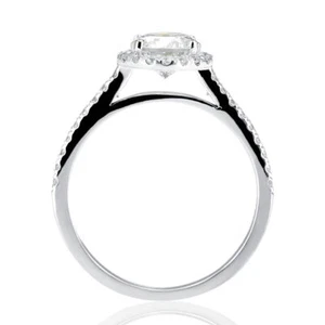 2 1/2 CT Moissanite Diamond Engagement Ring Round Cut D-F/VVS1 18K White Gold Si - Picture 1 of 5