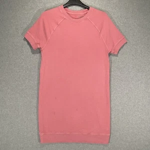 Athleta Sundown Sweatshirt T-Shirt Dress Cotton Guava Rose Pink Women’s XS - Picture 1 of 17