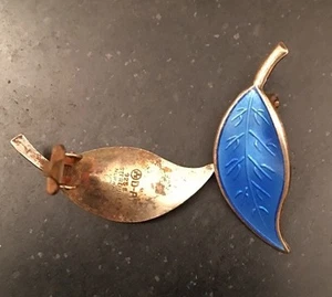 Willy Winnaess David Andersen DA Norwegen 925 Sterling Silber blaue Emaille Ohrringe - Bild 1 von 12