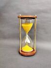 Yellow Sand Timer Antique Nautical Wooden Sand Clock Hourglass Collectable Gift