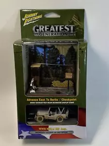 WWII Willys MB Jeep Advance East to Berlin White Lightning Chase Model 1:64 - Picture 1 of 4