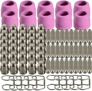 80 pcs WSD-60 Plasma Cutter Consumables Kit Electrode Nozzle Tip Fit CUT-50/60 - Bild 1 von 9