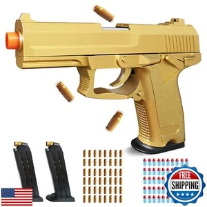 Tcxomino Gold Toy Gun, Soft Bullet Toy Gun Shell Ejecting, Realistic Toy Pist - Picture 1 of 5