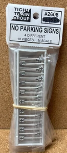 Tichy Train N Scale - 2608 No Parking Signs - 4 Different -- Package of 18 - Picture 1 of 1