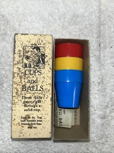 Antik Spielzeug Tassen und Bälle OVP Kunststoff Vintage Spielset komplett Magic mcm - Bild 1 von 2