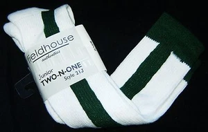 NOS Vtg FIELDHOUSE Jr. 2 In 1 Team Multi-Sport Socks Sz 8 1/2-11 Green Tall Tube - Picture 1 of 2