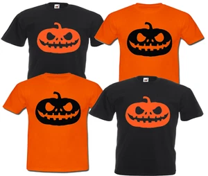 PUMPKIN HALLOWEEN T-SHIRT FANCY DRESS COSTUME FANCY DRESS MEN LADIES KIDS UK TEE - Picture 1 of 3