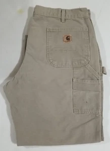 Vtg Men's 40x30 -CARHARTT B11 DES Dungaree Fit Carpenter Hammer Loop Duck Pants - Picture 1 of 14