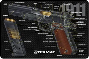 ARMOURER'S CUT AWAY GUN CLEANING NEOPRENE BENCH MAT by TEKMAT for 1911 COLT .45 - Picture 1 of 2