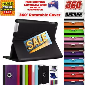 360° Leather Case for iPad 2 3 4 5 6 Air 2 3 4 5 6 Mini 2 3 4 5 6 7 Pro 9.7 11 - Picture 1 of 36