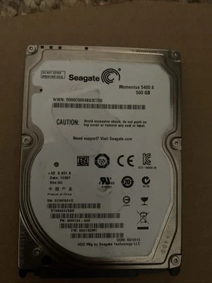 Disque Dur Seagate Momentus 5400.6- 500 Go - Photo 1/2