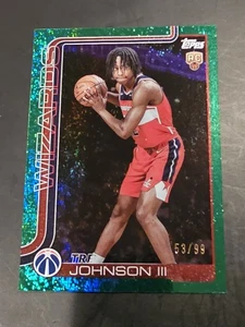 2025-26 Topps #206 Tre Johnson lll Crackleboard Green #/99 Wizards - Picture 1 of 3