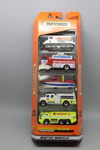 MATCHBOX 5 PACK SET DE REGALO RESCATE DE EMERGENCIA #36813 MANGUERA CAMIÓN BARCO MÁS NUEVO EN PAQUETE - Imagen 1 de 4
