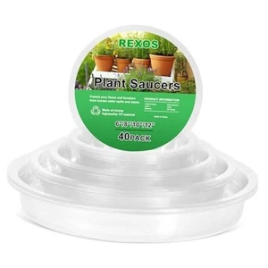 40 Pack 6/8/10/12 Inch Clear Plant Saucers, Durable Plant Trays 6"/8"/10"/12" - Picture 1 of 8