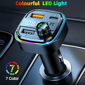 Wireless Bluetooth 5.3 FM Transmitter for Radio, USB C Fast Car Charger Adapter - Picture 1 of 11