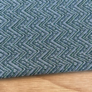 Vintage Stretch Knit Fabric Polyester Teal Blue Chevron 1 Yard 62” Wide 60/70’s - Picture 1 of 2