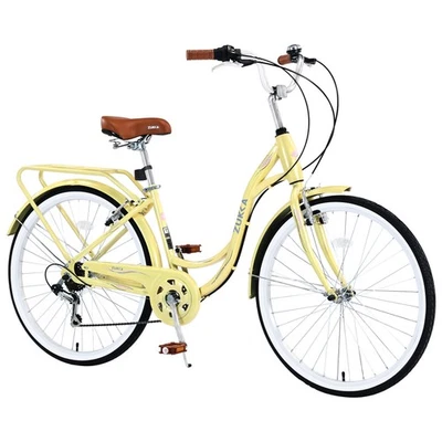 Bicicleta de crucero ZUKKA 24" para mujer Shimano 7 velocidades, cuadro paso a paso, para adultos pequeños Foto 1 de 4