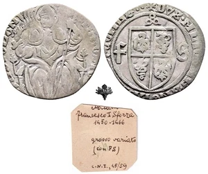 MILANO Grosso RARO Francesco Sforza (1450-1466) ARGENTO - Foto 1 di 4