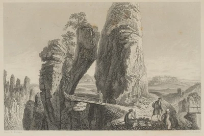 LACEY (*1786) nach RICHTER (*1803), Felsentor auf dem Neurathen, um 1840, Sst. - Bild 1 von 4