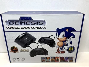 SEGA Genesis Classic Black Game Console with 81 Preloaded Games with Sonic WORKS - Picture 1 of 7