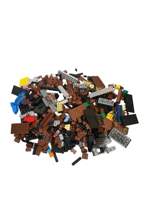 Lego Lot Mixed Building Bricks Blocks Parts Pieces Brown Black Gray 20oz 1lb 4oz - Image 1 of 4