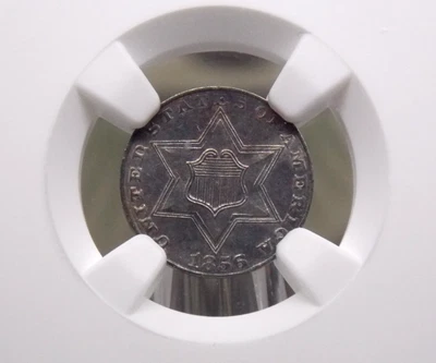 1856 Three Cent SILVER Piece *OBSOLETE* 3CS NGC MS62 #005 Unc Uncirculated ECC&C - Image 1 of 4