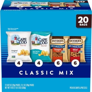 Snyder's of Hanover and Cape Cod Classic Mix Variety Pack, 20 Stück Snackbeutel - Bild 1 von 3