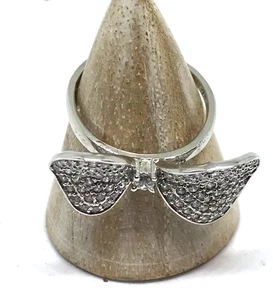 Sterling Silver Elanza .925 Bow Tie Design Ring Size P - Picture 1 of 10
