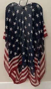 Steve Madden Sterne Streifen Cover Up amerikanische Flagge Einheitsgröße Staubtuch patriotisch - Bild 1 von 5