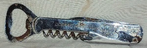 VINTAGE OLD FRENCH COGNAC MARTELL CORCSCREW WINE BOTTLE OPENER AND FOLDING KNIFE - Picture 1 of 2