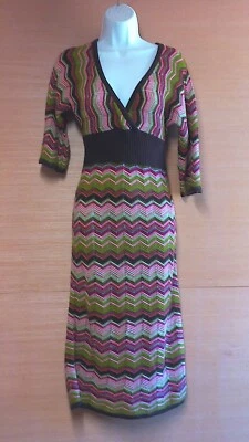 Wet Paint Knit Herringbone Pattern Dress Women's Size Small Waist Measures 22" - Image 1 of 4