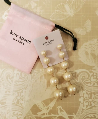 Pendientes lineales llamativos Kate Spade New York 'Girls in Pearls' Foto 1 de 3