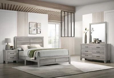 NEW Light Gray Queen King Full Twin 4PC Bedroom Set Modern Furniture Bed/D/M/N - Image 1 of 4