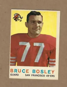 Tarjeta de fútbol americano Topps 166 1959 Bruce Bosley San Francisco 49ers Virginia Occidental EXMT - Imagen 1 de 2